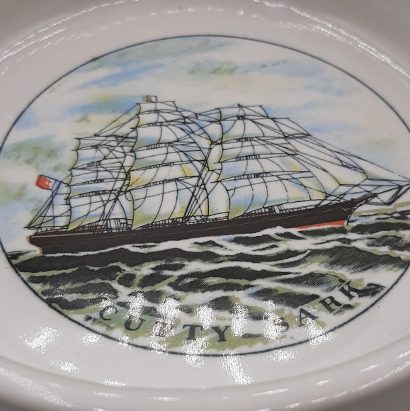 Two Vintage Northcraft Ceramic Hand Crafted Ashtray Cutty Sark James Baine Ships - Picture 4 of 7